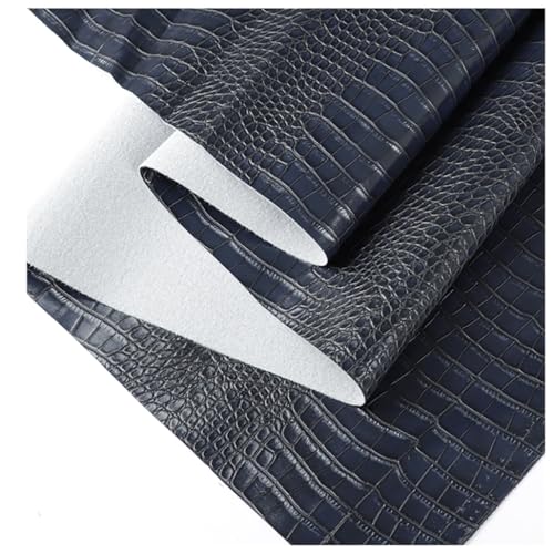 Tissu en similicuir crocodile bleu foncé idéal pour réparer un canapé abîmé