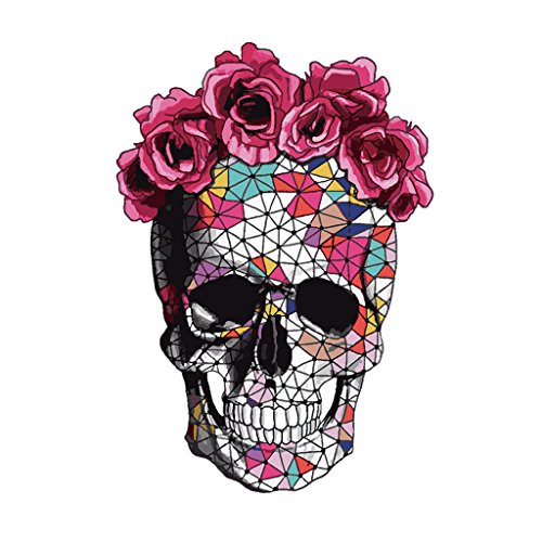 Yanhonin Cráneo De Flores Correcciones Pegatinas De Transferencia De Calor Plancha En Ropa Apliques Decoración Cover