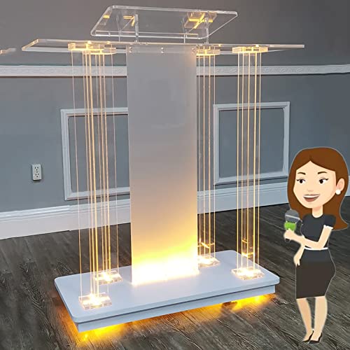 Rednerpult Stehpulte, Podium Mit Acryl, Lesepult Kanzelständer Notenständer Mit Neigbare Arbeitsplatte, Mehrzweckplattform Podiums Für Kirche Klares Schulrednerpult (Size : L100 x W40 x H116cm) Cover