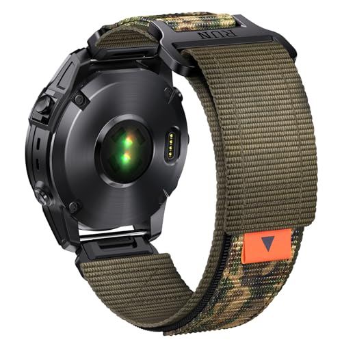ABELTA for Fenix 7/Fenix 6/Fenix 5 Nylon Velcro Watch Band,22mm Rugged Sports Strap for Fenix 7 Pro,Fenix 6 Pro,Fenix 5 Plus,Forerunner 955,Forerunner 945, Approach S62, Epix, MARQ, Quatix