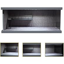 Hot Wheels 164 Diorama Garage Model, LED Lighting Diecast Model Car Display Case Scene, Parking Lot Model Building, Toy Cars Storage, Car Display Box FC-02 | Workshop Showroom Model With Stairs, Display Box for 1/64 Diecast Hot Wheels Cars Display