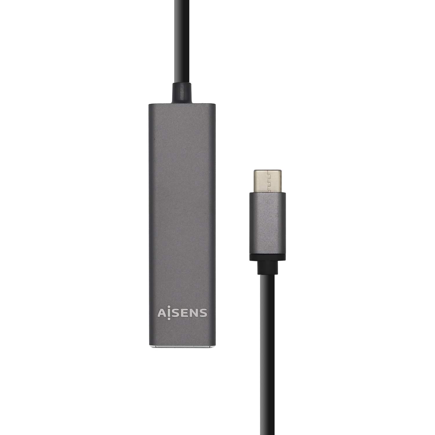 Hub USB Tipo-C Aisens A109-0403/ 4xUSB/ Gris