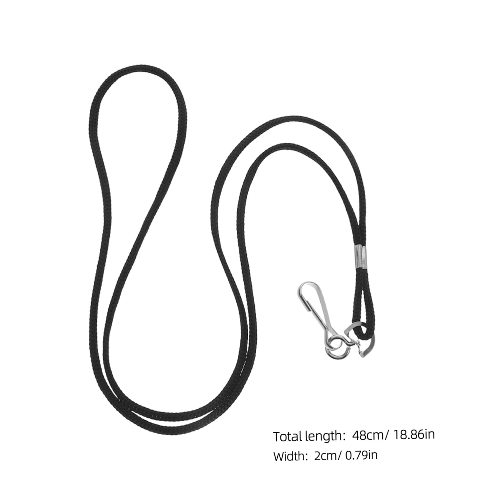 100 pezzi Cordini Porta Badge Neri con Gancio Staccabile Lacci da Collo Leggeri ed Ergonomici per Scuola Ufficio e Fabbrica Corda Intrecciata per Id Card e Badge Identificativi