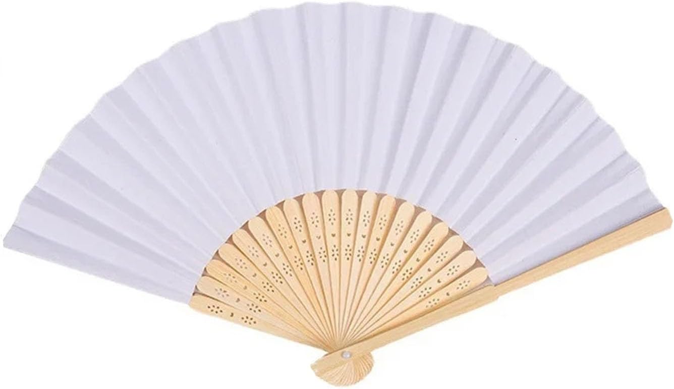 Paper Folding Hand Fan Wedding Engraved Fans Decor White Props Bride To Be Party Gifts for Guest