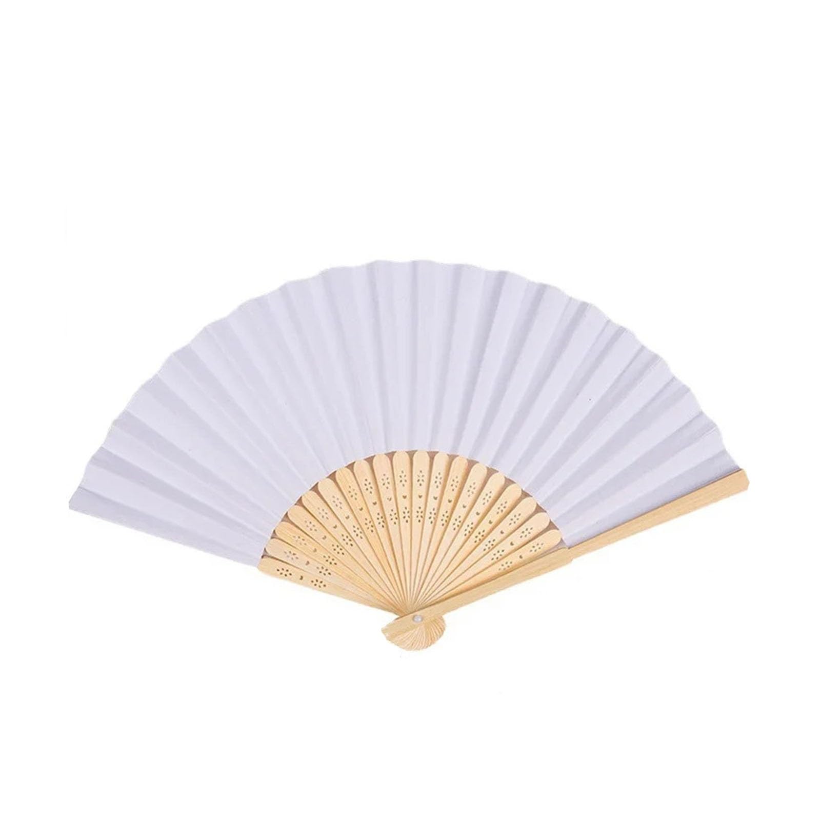 Éventail pliable en papier pour mariage romantique et décoration de fête blanche en lot de 20