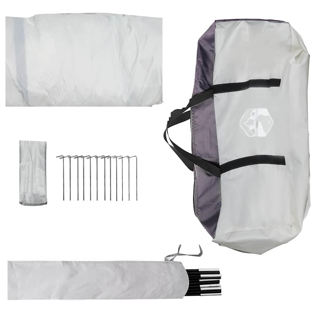 vidaXL Dôme de Piscine Gris et Orange 472 x 460 x 229 cm, Jardin et terrasse, dôme Moderne extérieur, auvent Anti-UV, Couverture de Piscine Pliable, Protection pour l'été