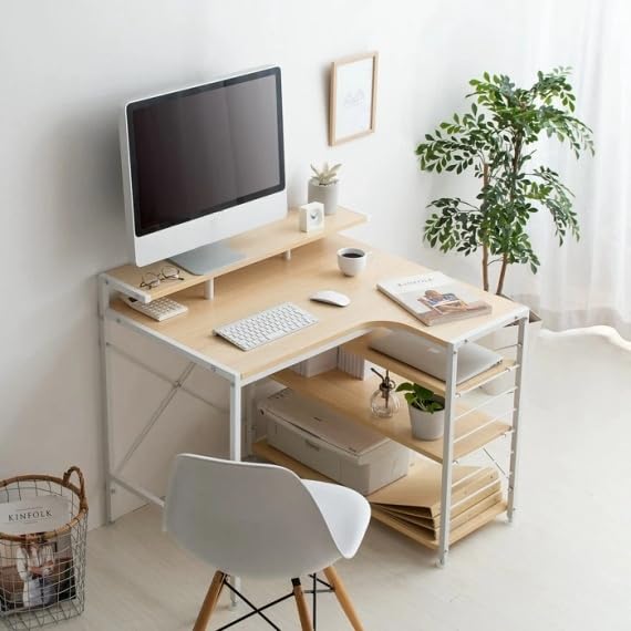 Amazon | パソコンデスク l字型 90cm おしゃれ 机 PCデスク ワーク