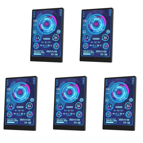 ISTOVO 5 mini pantallas IPS USB de 3.5 pulgadas para PC, CPU, RAM, HDD, monitor de datos de computadora, pantalla de temperatura de computadora, subpantalla tipo C