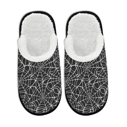 Travel Slippers for Women Foldable Men Funny Pumpkin Ghost Spooky Spider Web Skeleton Bat Skull Witch Slipper Winter Slip on Cozy Memory Foam House Shoes School Supplies Gifts