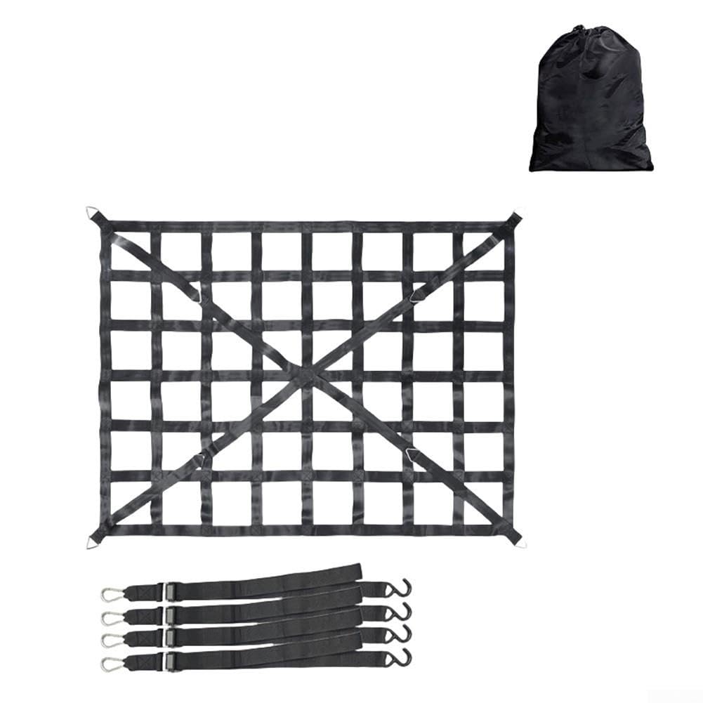 Rete da Carico per Camion in Poliestere 208x127cm Rete da Carico | Poliestere resistenza, portata 500kg, ideale per traslochi, per costruzione, trasporto pesante(L—208*127cm)