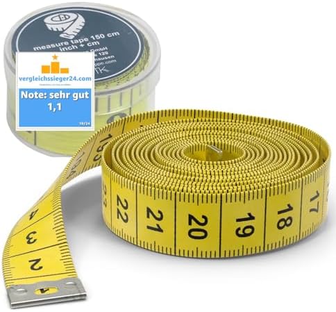 2 in 1 - Tape Measure cm + Inch Tailoring Tape 150cm in Storage B...