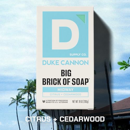 Image of Duke Cannon Supply Co. Extra Large Bar Soap Bundle - Men's Natural Bar Soap with Masculine Scents - All Skin Types - Big Brick of Soap - 3 Pack - Midway,10 oz (3 Pack)