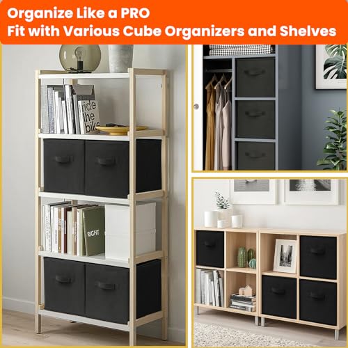 Criusia Storage Cubes 10-Pack, 35% Off - Black Collapsible Bins - Image 3