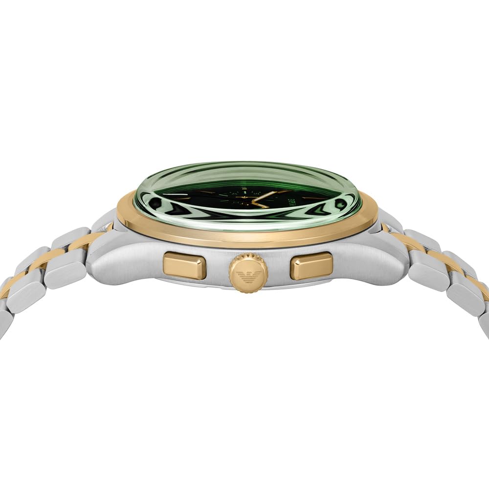 Emporio Armani Orologio per uomo, Movimento cronografo al quarzo e cassa da 42 mm con cinturino in acciaio o pelle