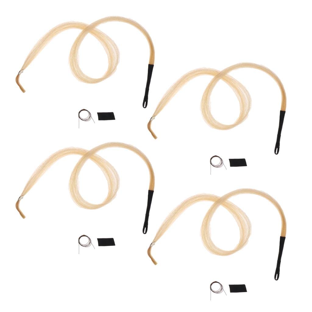 Fancyes 4x Mongolian Hair Horse Hair for Violin Viola Practicers