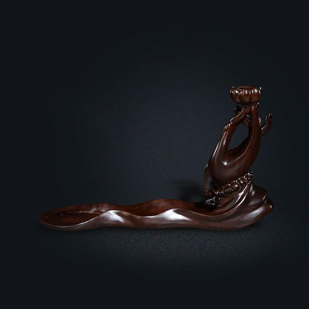 Incense Holders Backflow Incense Burner Home Sandalwood Incense Stick Bergamot Lotus Retro Wood Incense Burner Desktop Ornaments Backflow Incense Burner