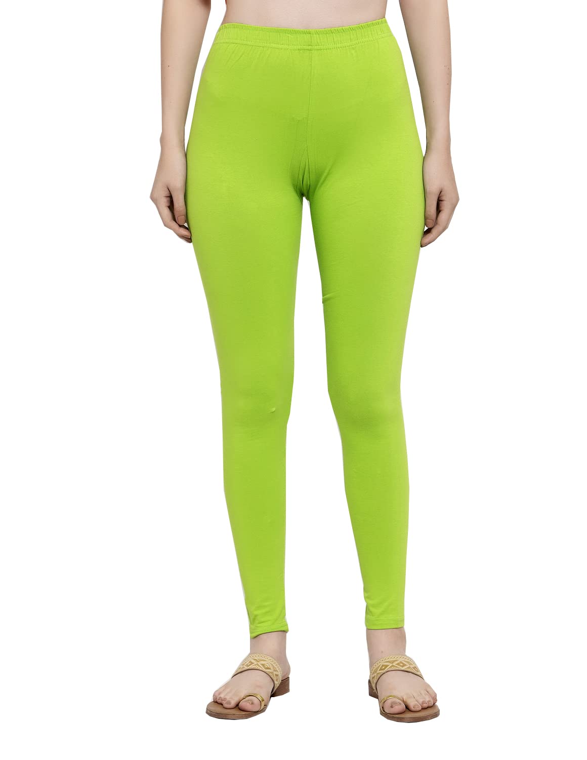 Soft Stretchable Cotton Ankle Length Leggings for Women-image-12