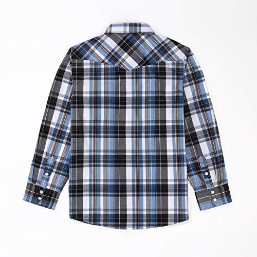 Boy's Toddler Child Kids Casual Dress Western Long Sleeve Snap Plaid Button Down Shirts2