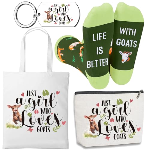 Goat Gifts for Lovers - Goat Bags Funny Socks Stuff, Just A Girl Who Loves Goats Gifts for Animal Lovers Farmers Women Sister Friend