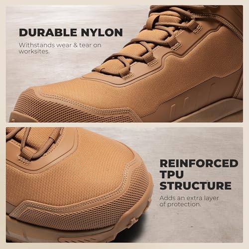 Image of NORTIV 8 Composite Toe Boots for Men ASTM F2413-24 Safety Work Boots Lightweight Anti-Fatigue Non-Slip with Zipper for Warehouse Construction, Terrascope-nano