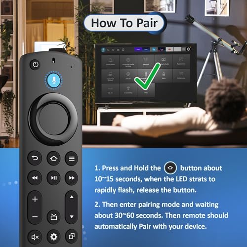 Image of Replacement Voice Remote Fit for All Fire-Series TV Cube /FireStick, Compatible with FireStick 4K Max /4K /Fire Stick /Lite /HD, Fit for All Hisense, TCL, Insignia-Toshiba-Pioneer-Omni QLED Series