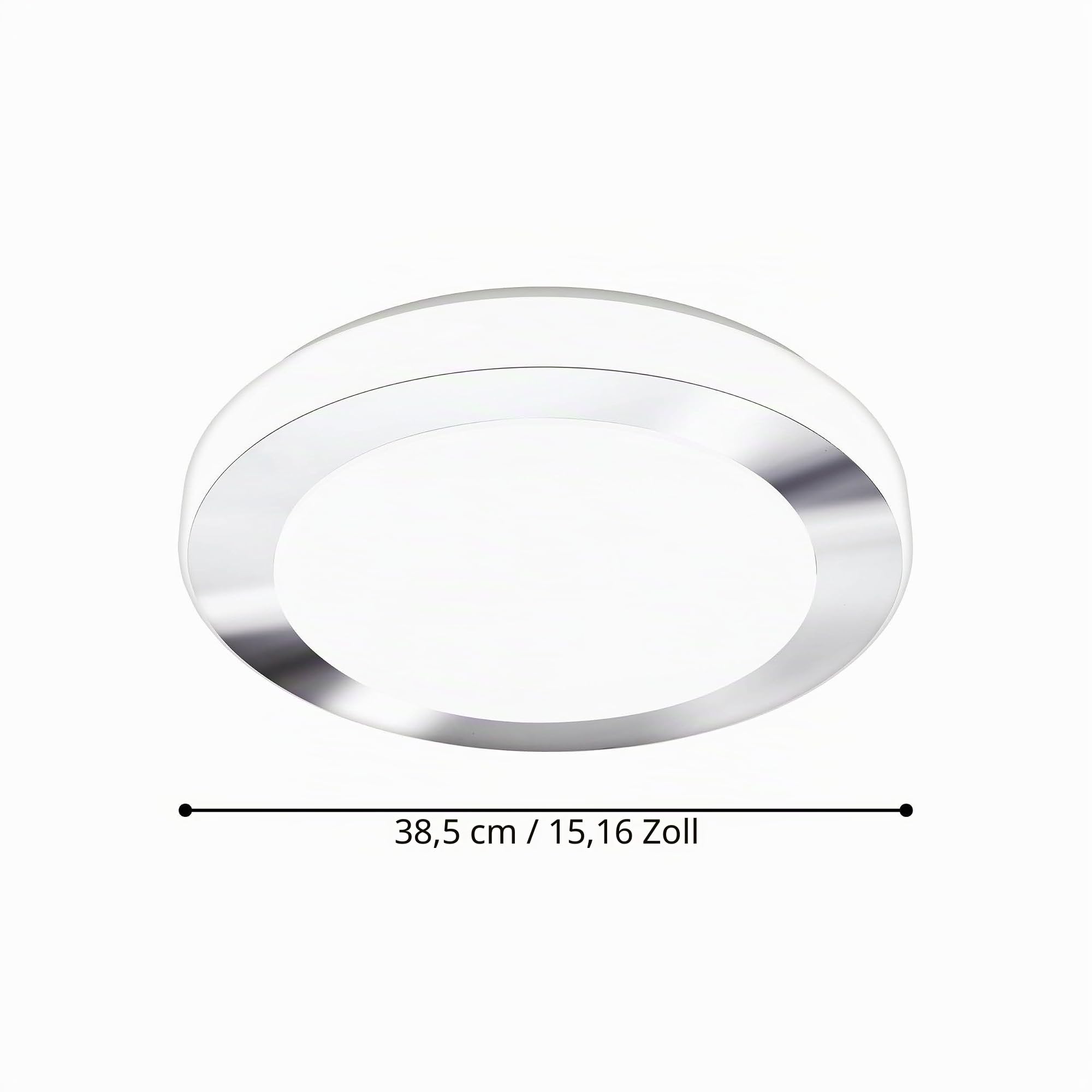 EGLO LED Deckenlampe Carpi, Deckenleuchte Bad, Badezimmer Lampe aus Metall in Chrom und Kunststoff in Weiß, Feuchtraumleuchte warmweiß, IP44, Ø 38,5 cm | Badezimmer Lampe aus Metall in Chrom und Kunststoff in Weiß, Feuchtraumleuchte warmweiß, IP44, Ø 38,5