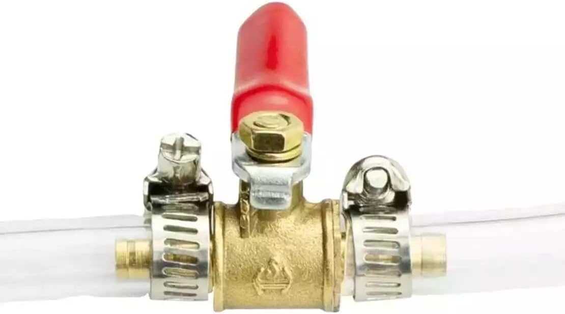 Car Repair 8Pcs 8mm Hose Barb Inline Water/Air Gas Fuel Line Shut-Off Brass Ball