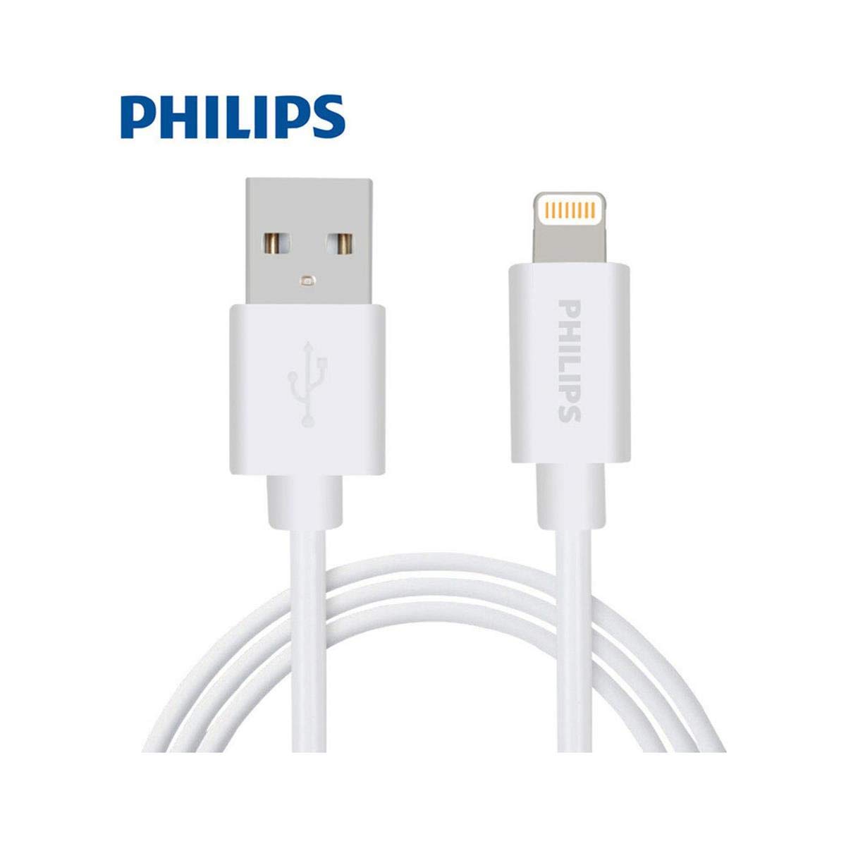 Philips 2.4A iPhone Lightning Şarj ve Data Kablosu Beyaz 1 Metre