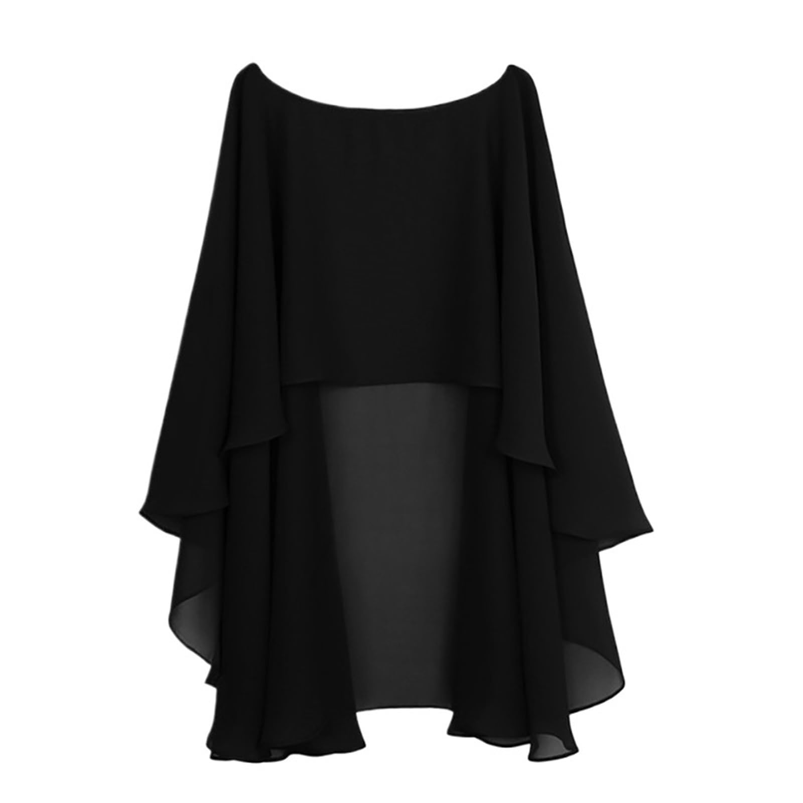 HEUchuan Wedding Dress Shawl Soft Bridal Cape Wrap – Long Wedding Shawl for Brides & Bridesmaids(Black,3XL)