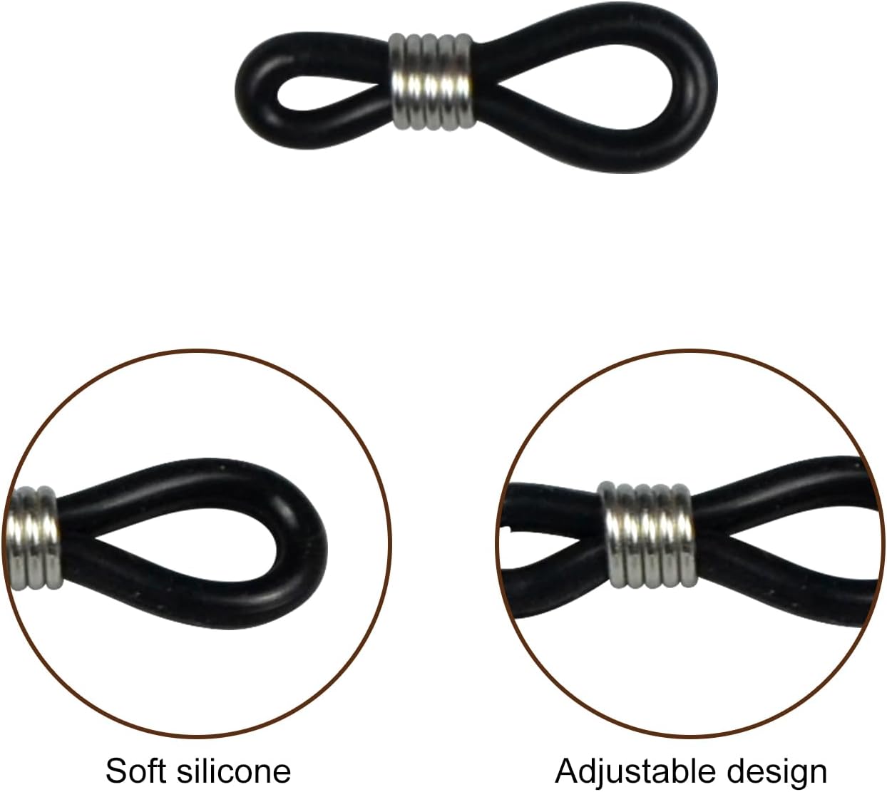 20 Pack Eyeglass Chain Ends, Adjustable Eyeglass Strap Connectors for Women's Eye Glasses Holders Around Neck