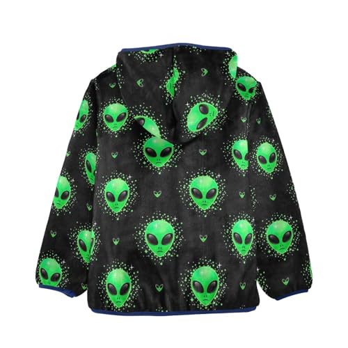 CHIFIGNO Green Alien Black Toddler Warm Soft Fleece Jacket with Polar Fleece Lining 3T2