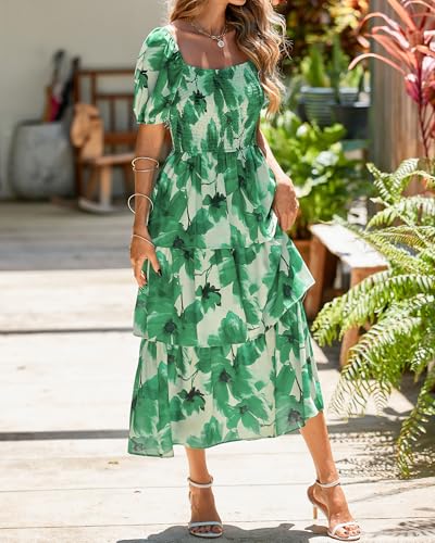 Image of BTFBM Womens Floral Smocked Summer Maxi Dresses
