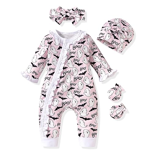 Image of Aalizzwell Baby Girls Romper Outfit Fall Winter Clothes with Accessories