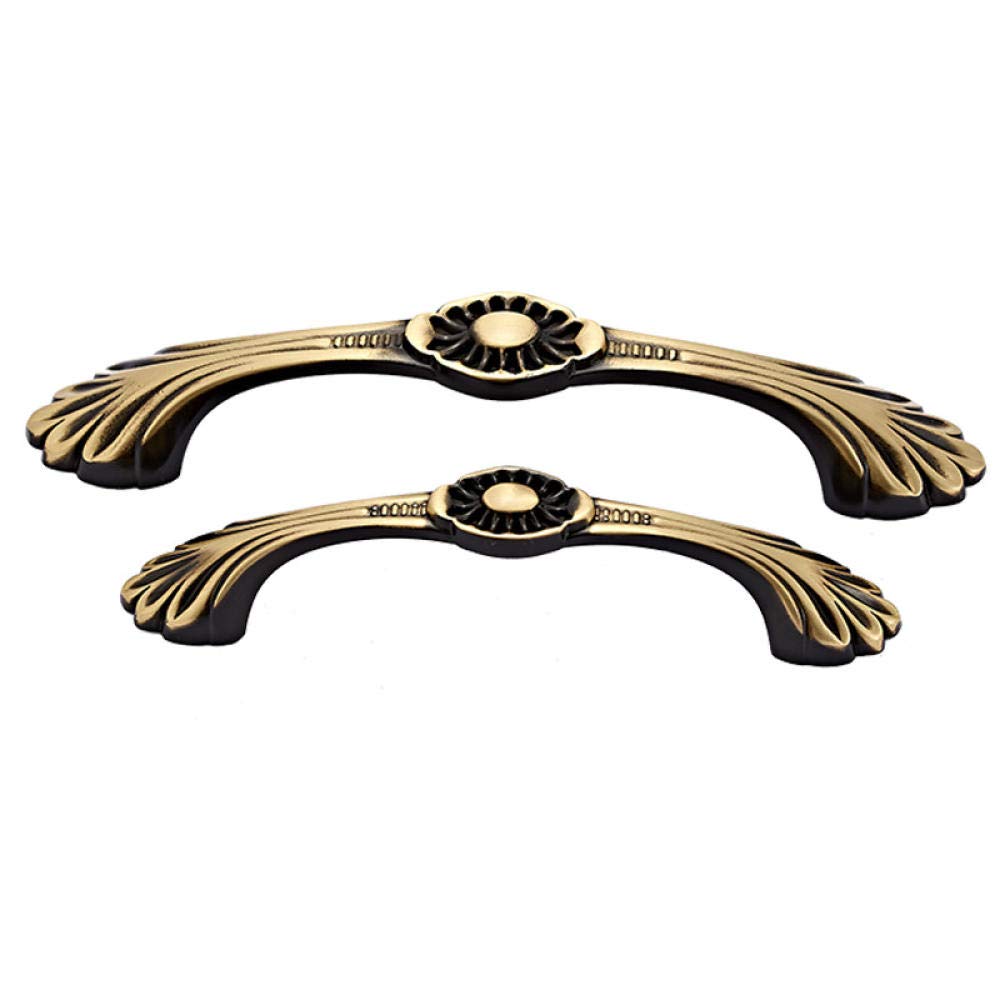 STNYANXD Antique Cabinet Drawer Handles 2Pcs Pure Copper Retro Door Handle for Cabinet Wardrobe(1 128mm)