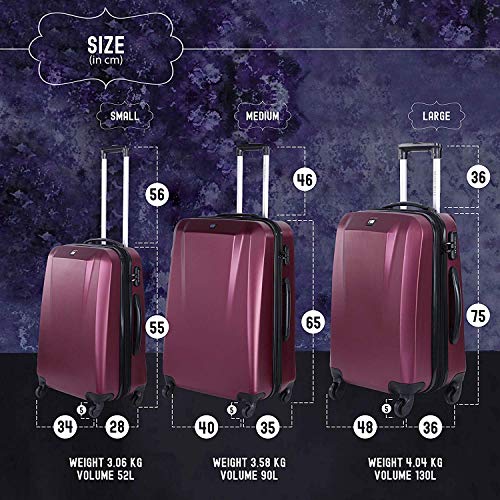 Image of Nasher Miles Canberra Hard-Sided Check-in Luggage Bag Trolley /Travel /Tourist