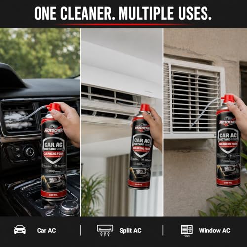 Image of Car AC Cleaner Foam Spray 600ML with Pipe | AC Vent & Duct Cleaner | Removes Odor, Dust & Bacteria | Improves Cooling | Suitable for All Cars