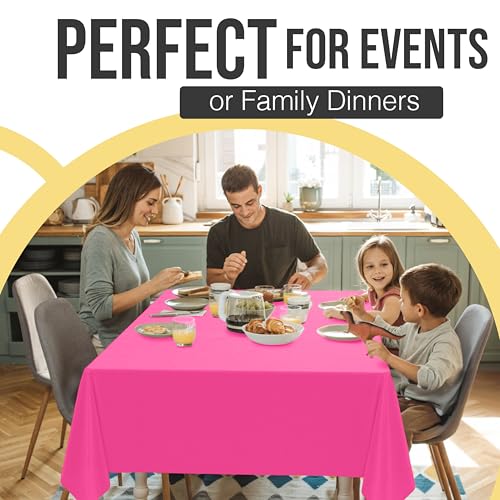 Image of Exquisite Hot Pink Rectangle Tablecloth 54 inchx108 inch - 48 Pack