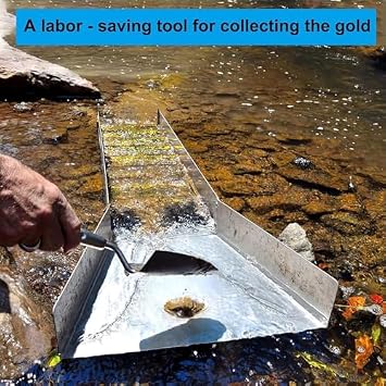 Complete Gold Panning Prospecting Kit with Foldable Sluice Box, Picks, and Accessories for Outdoor Mining