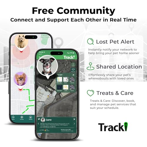 Image of Tracki Dog Tracker, Subscription Required, Cancel Anytime - Keep Your Dog Safer with Real-Time App Alerts - Lightweight 4G LTE GPS Collar Tracker, IP67 Waterproof & 185+ Country Coverage