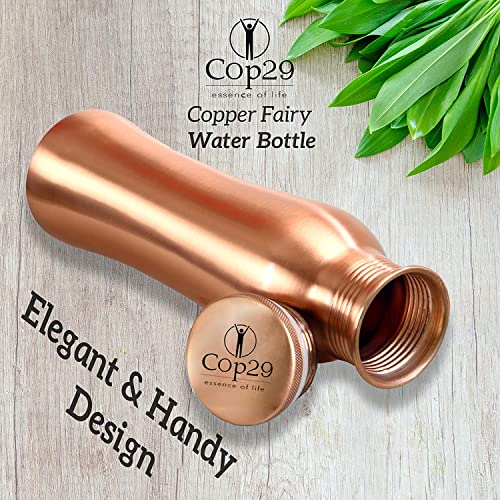 Cop29 Handmade Pure Copper Fairy Mat Finish Water Bottle: An Ayurvedic Copper Vessel, Gift Packing- 900Ml/30Oz #TOP1