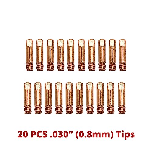 Allyearauto Kit de acessórios de pistola de solda Mig 0,30 polegadas, pontas de bocais de gás compat