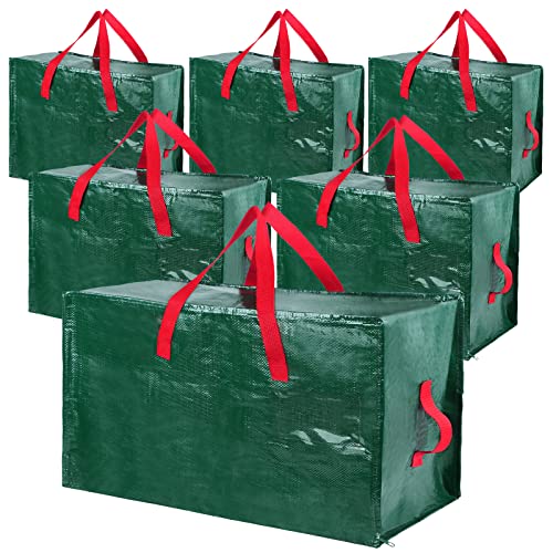 6 Packs Heavy Duty Extra Large Organizer Storage Bag Moving Bag With Strong Handles And Zippers For Moving, Travelling, Christmas Decoration Storage (Green, 65 X 30 Inch, 24 X 16 Inch, 12 X 12 Inch) #TOP29