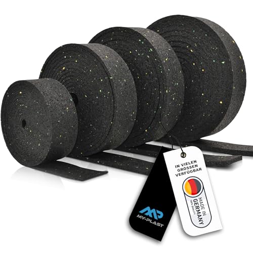 My Plast® Terrassenpads Rolle [5 Meter x 50mm x 8mm] Gummigranulat-Rolle - Bautenschutzmatte Unterlage | Trittschalldämmung & Zuschnitt | für Terrassenbau, WPC & Balkon
