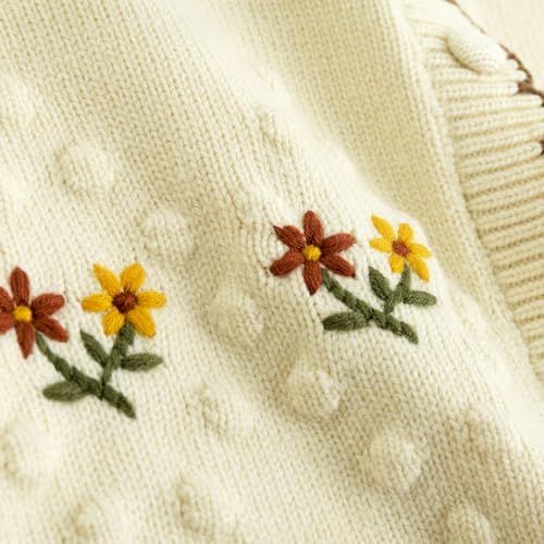 Image of Simplee kids Baby Sweater Toddler Girls Cardigan Sweater Embroidered Strawberry Knit Sweater