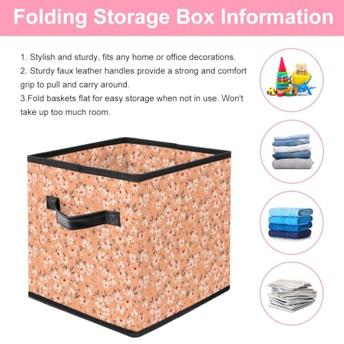 Boîte de rangement pour jouets et placard cube pliable tissu fleurs