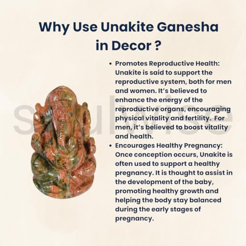Image of Soulwise Unakite Crystal Ganesha Idol - 2 Inch | Hand-Carved Natural Stone Ganesh Figurine for Emotional Healing, Grounding & Spiritual Balance