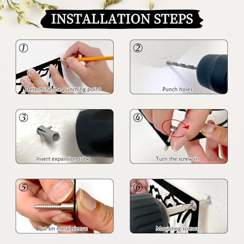 Zzbakress 4 Pcs Metal Minimalist Abstract Woman and Flower Wall Art Single Line Drawing Art Decor Minimalist Home Hanging Wall Decor for Bedroom Bathroom Living Room (style1, Black) - Image 6