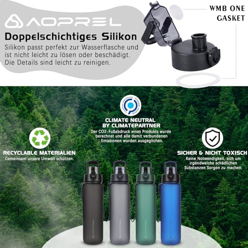 AOPREL Trinkflasche 1l, Trinkflasche Sport Tritan & BPA-Frei Wasserflasche Mit Filter und Bürste, Auslaufsicher Sportflasche Für Fitness, Wandern, Camping, Schule und Büro 5