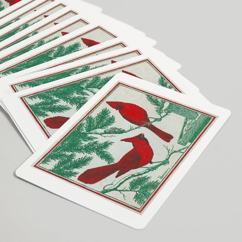Baraja de 52 cartas tamaño póker dos pájaros cardenales miniatura 5