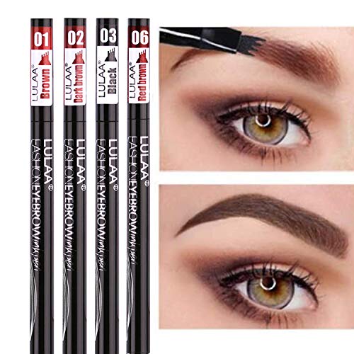Eyebrow Tattoo Pen- Calavaca Waterproof Microblading Eyebrow Pencil with a Micro-Fork Tip Applicator Creates Natural Looking Brows Effortlessly，8 in 1 Eyebrow Tattoo Pen
